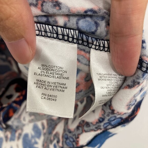 New Jones New York size XL Abstract Pattern Short Sleeve Stretch Knit Casual Top - Picture 6 of 8